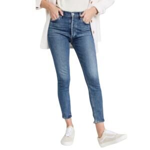 AGOLDE Nico High Rise Slim Fit Cropped Denim Jeans Blue Size 25 NWT